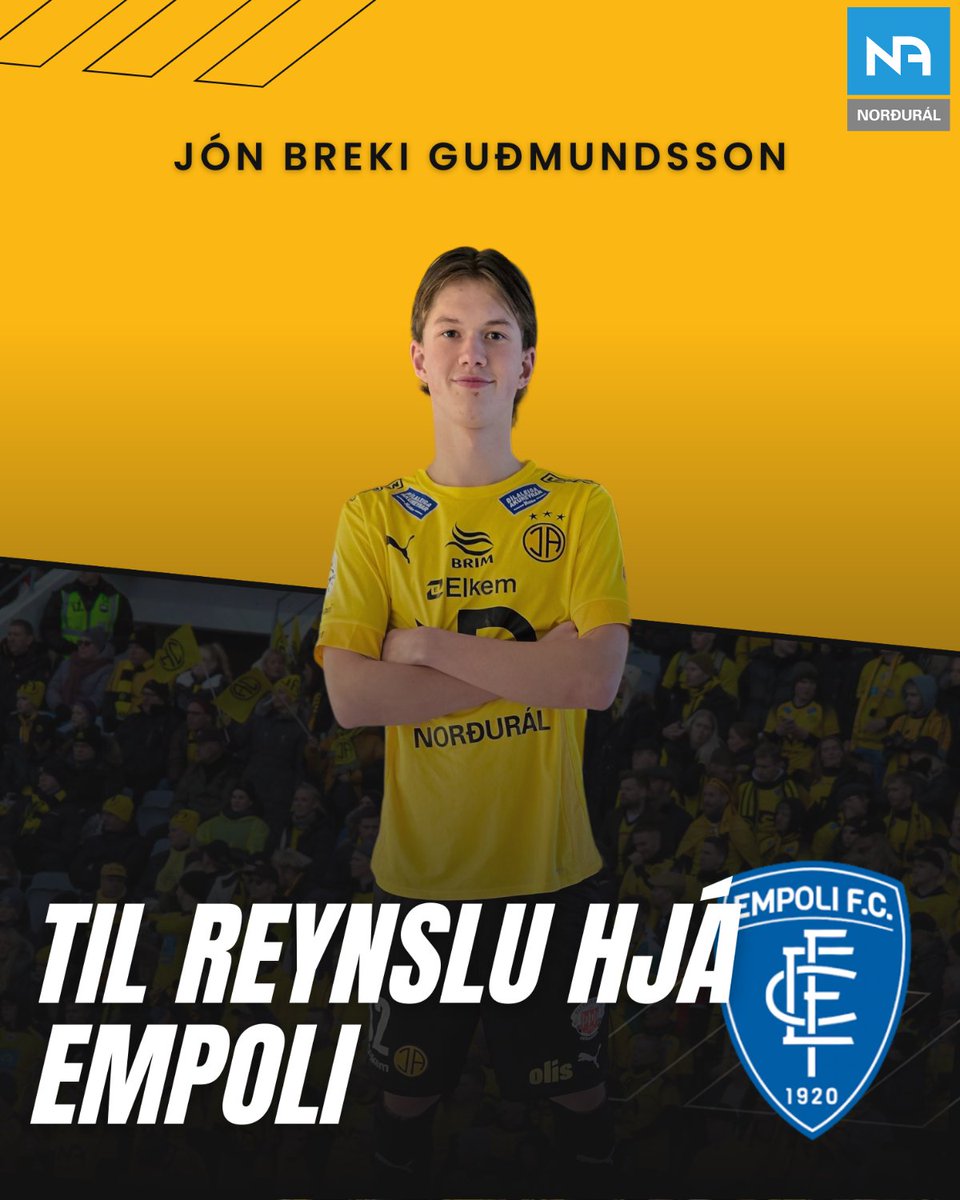 Miðjumaðurinn Jón Breki Guðmundsson er að fara til reynslu hjá Ítalska Sería A liðinu Empoli 👌

Jón Breki (2008) kom til okkar í sumar frá KFA þar sem hann spilaði 25 meistaraflokksleiki. Jón Breki hefur spilað 3 landsleiki með U-17 ára landsliðinu, meðal annars leik á móti
