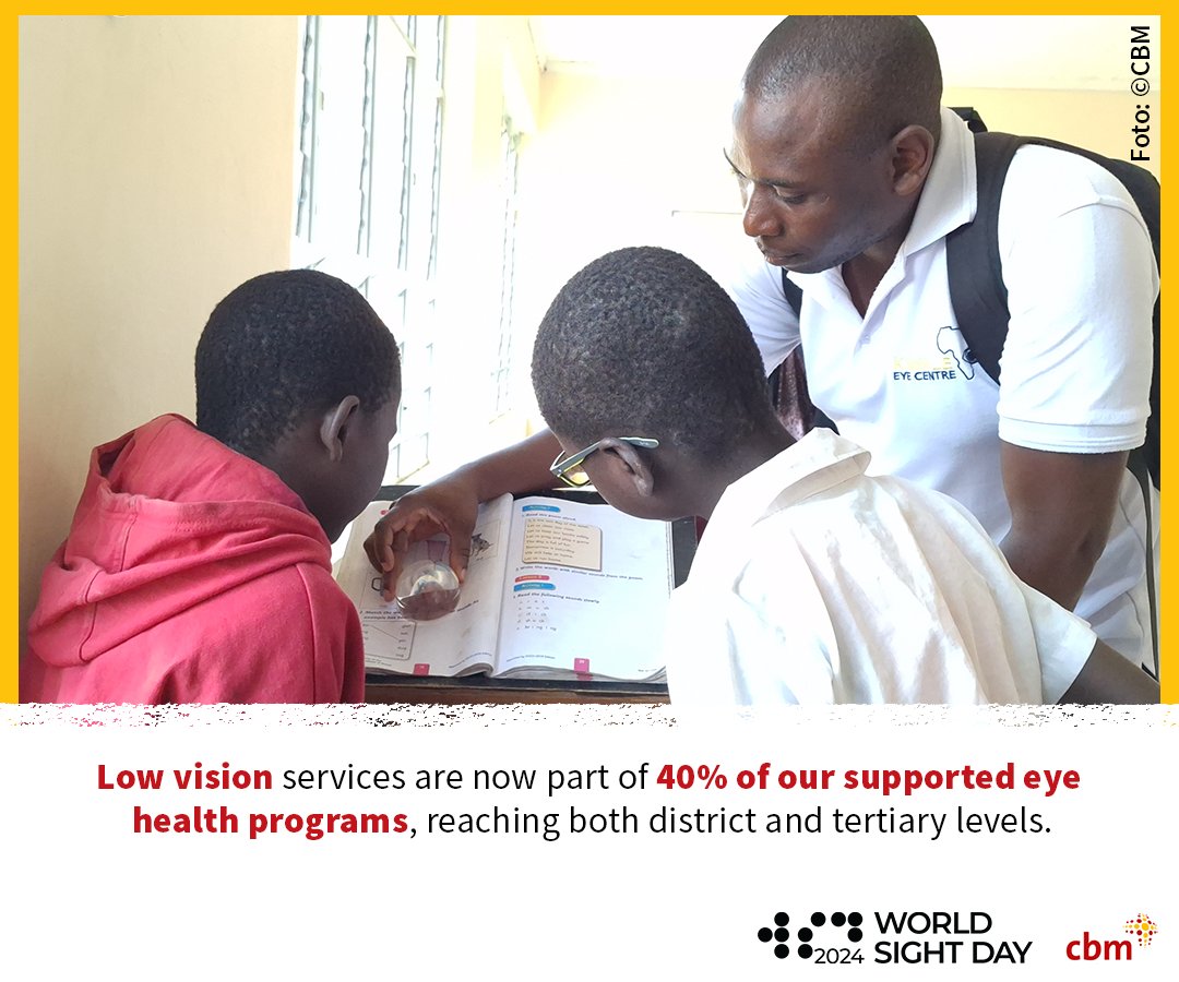 We are excited to see our commitment to #EyeHealth and comprehensive #EyeCare services make a real impact! Low vision services are now integrated into 40% of our eye health programmes, allowing more children with visual impairment to receive the services they need. #WorldSightDay