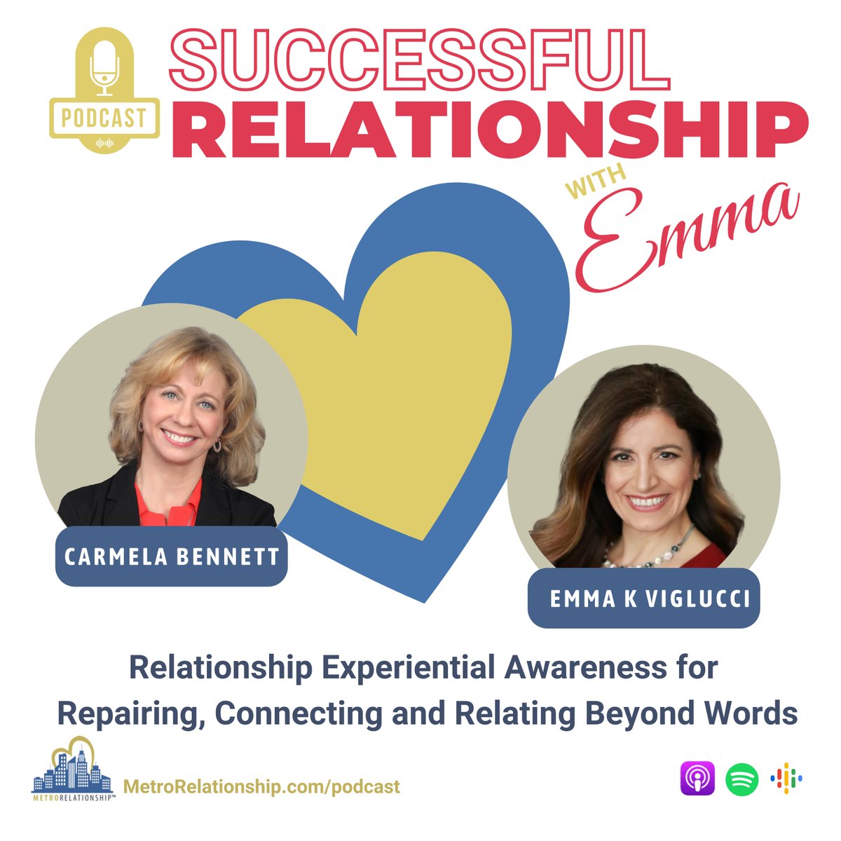 emmakviglucci's tweet image. In today’s episode, we have special guest Carmela Bennet talking about communicating beyond words. 👉Check out the Episode &amp;amp; Get Our Relationship Enrichment Minicourse: metrorelationship.com/podcast-25/  #RelationshipPodcast #DeeperConnection