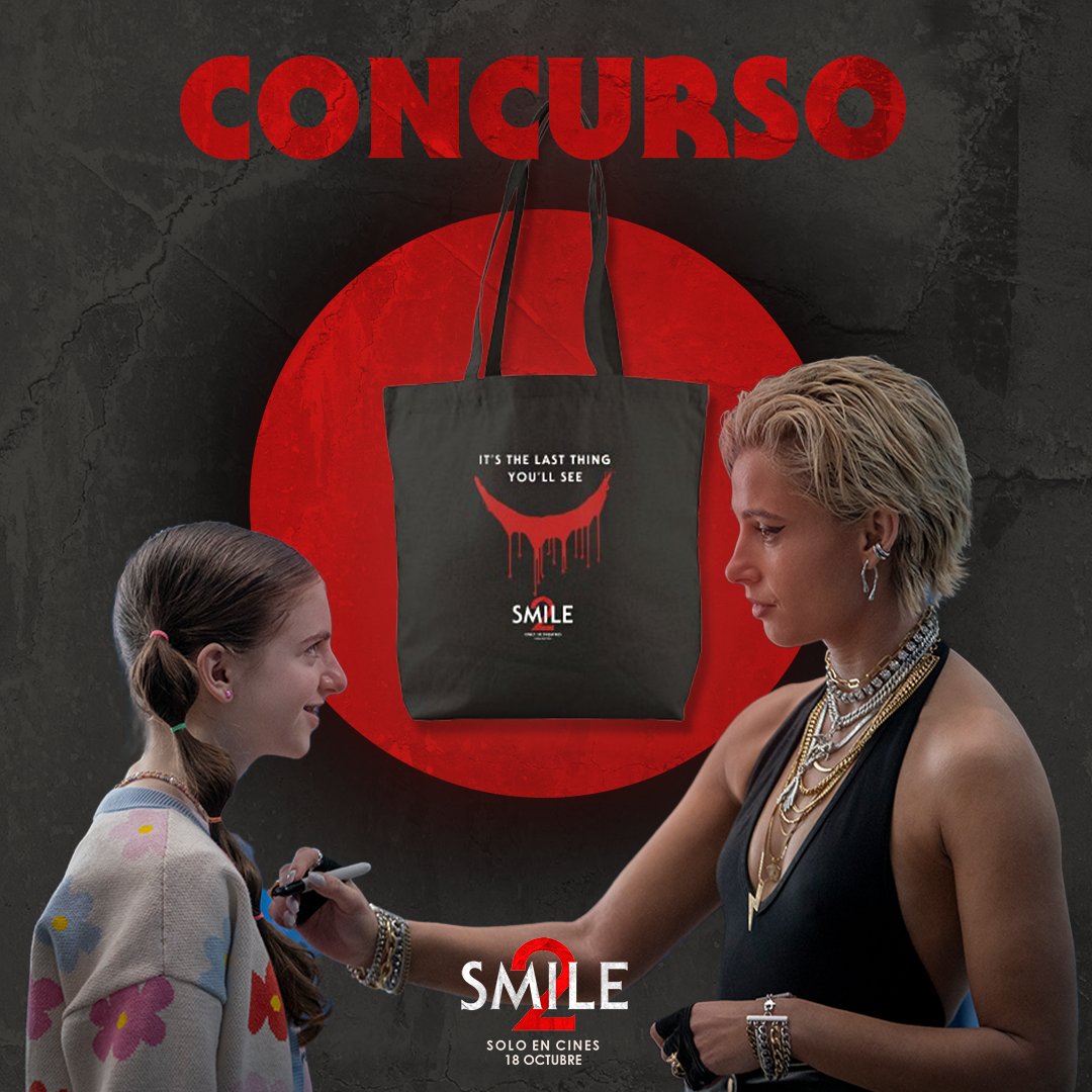 justaida3's tweet photo. ¡SORTEO! El próximo 18 de Octubre por fin llega la esperada SMILE 2 a Cines y para celebrarlo os traigo el sorteo de un par de tote bags de la peli.

Requisitos:  
😃Like y RT a este tuit 
😃Seguir a @justaida3 y @paramount_spain 
😃Comenta con quién vas a ir al cine a ver #Smile2 

Cierre: 15 de octubre. *Solo España