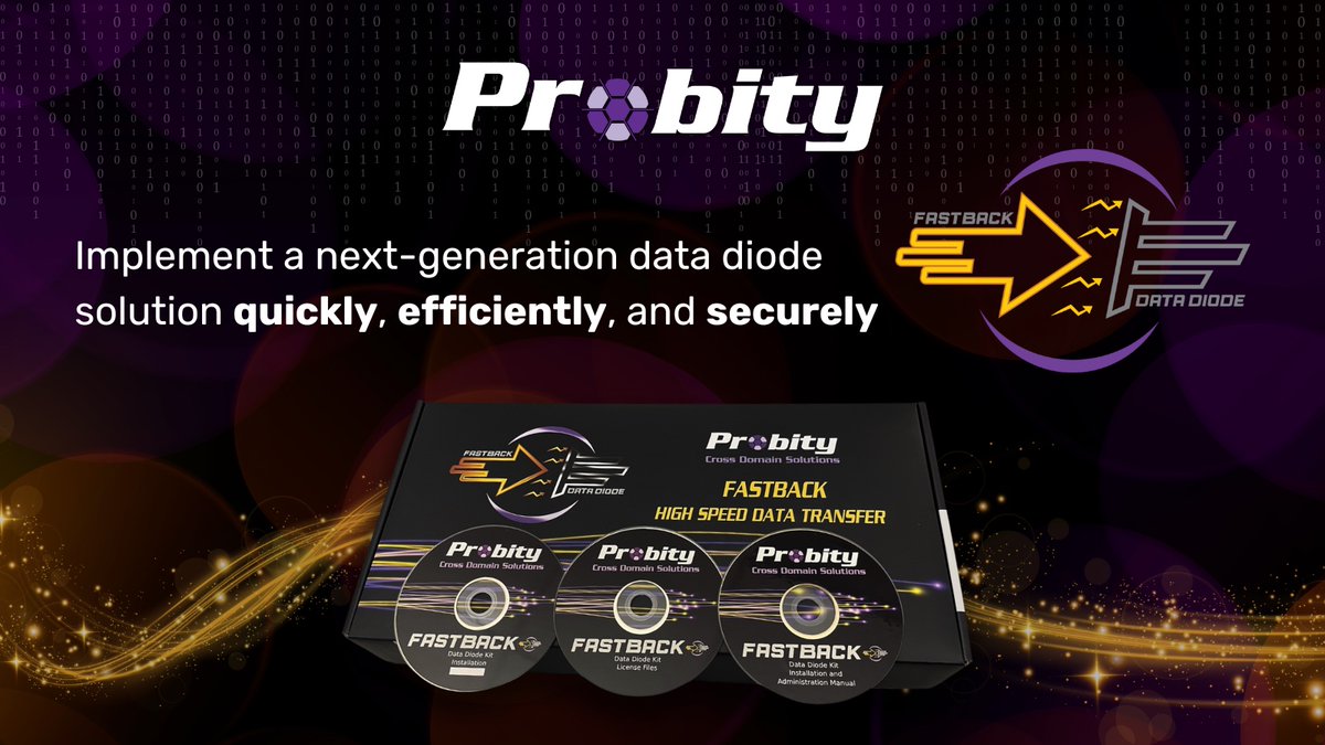 ProbityInc's tweet image. As a complete, lightweight one-way transfer solution with easy integration, the Fastback Data Diode uses commodity hardware and drivers to allow fast, reliable setup using existing hardware. Contact us today! avairy.me/Fastback

#crossdomainsolutions