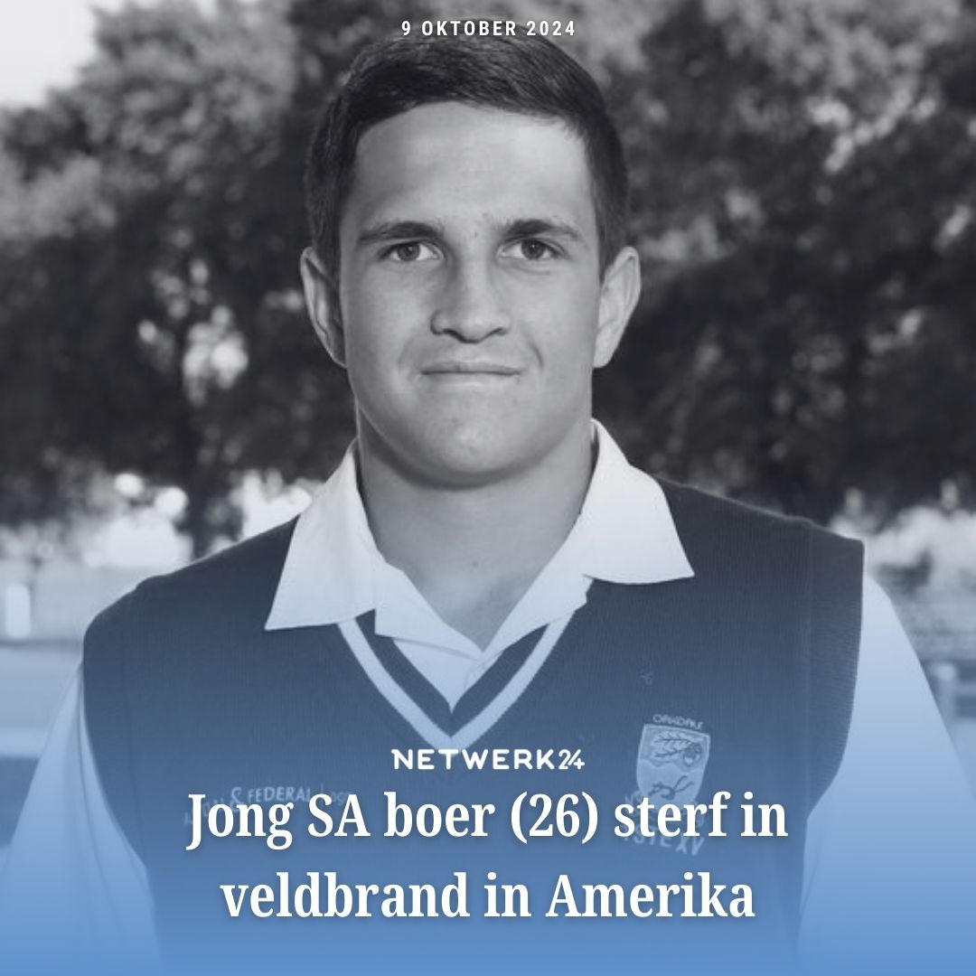 volksbladnuus's tweet photo. ’n Oudleerling van die Hoër Landbouskool Oakdale in Riversdal is in Noord-Dakota dood nadat hy in ’n veldbrand vasgekeer geraak het. ||#Riversdal #NicolusvanEeden
https://t.co/nFKUC1Qby4 https://t.co/UiiJYj4Uf3