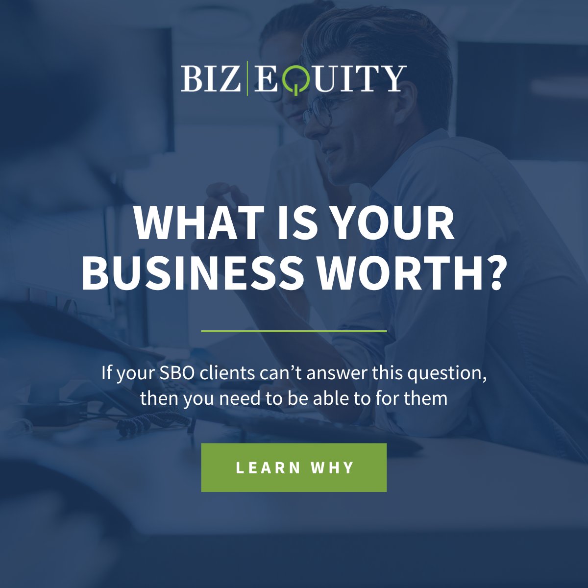 As a financial professional, BizEquity can help empower your clients with essential business valuation insights to plan for retirement and future success. BizEquity makes this knowledge accessible, helping unlock opportunities and guide informed decisions.