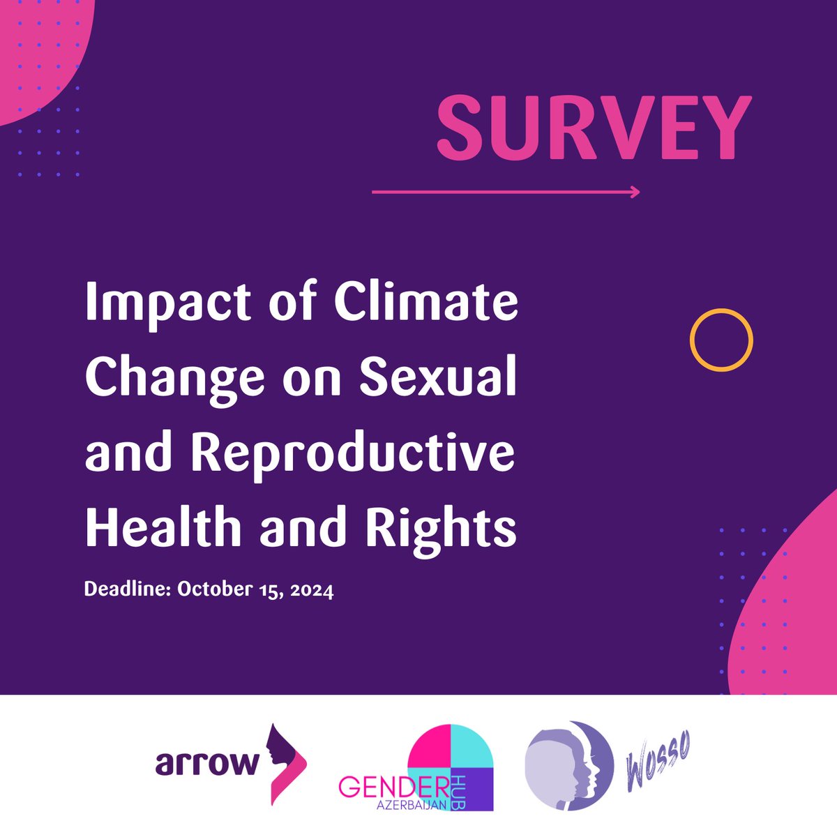 Participate in a survey on how the climate crisis intersects with #SRHR.

The survey will feed into the Global COP Brief, being developed in partnership with the COP29 NGO Coalition and <a href="/WOSSOGL/">WOSSO</a>.

More: forms.gle/Ya6t6nRirJBQTX…

Deadline: October 15, 2024, 11:59 PM Malaysian Time.