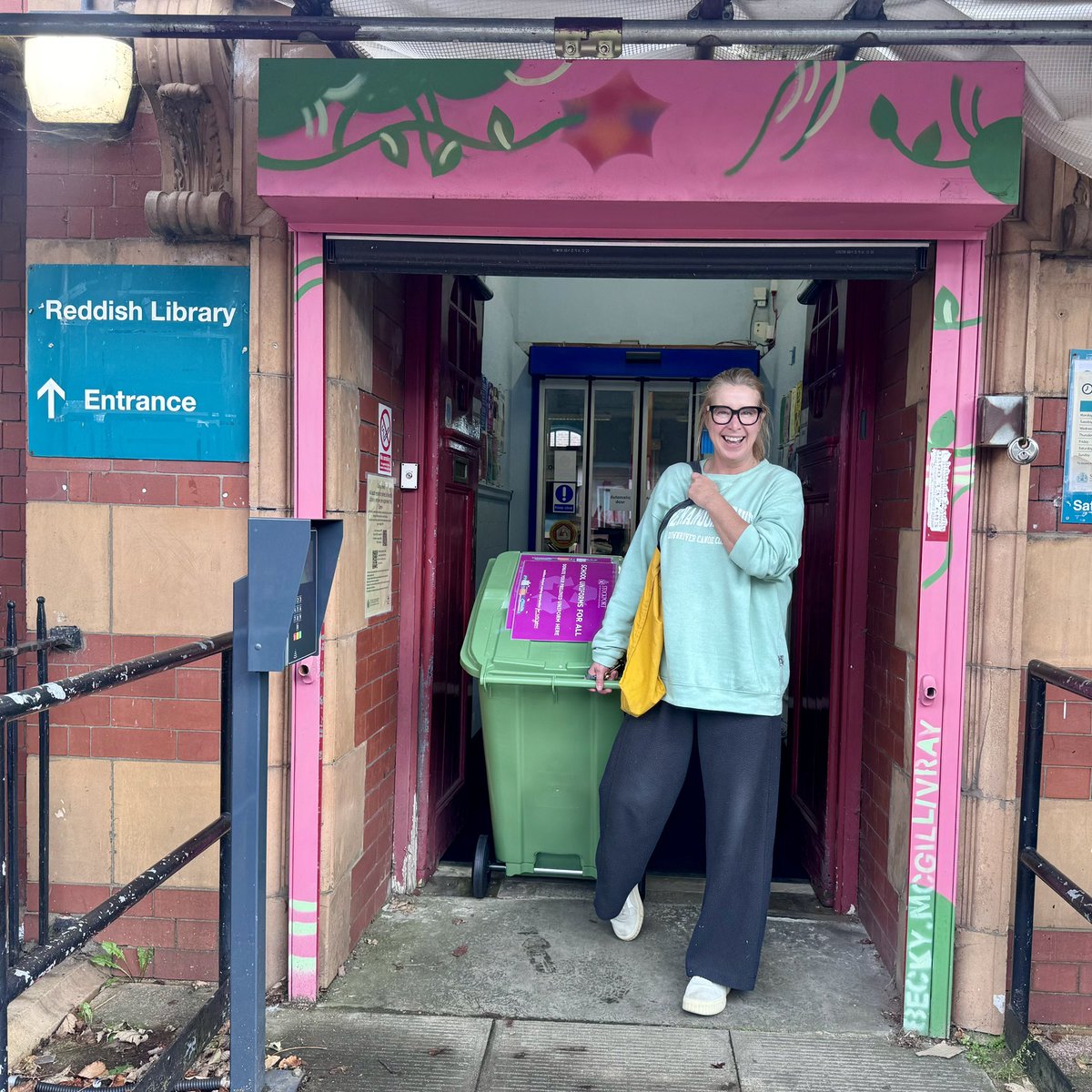 This is Jill! Jill looks happy because she’s collecting a bin filled with second hand uniform that she’s excited to go home and wash. Jill doesn’t always look this happy about washing clothes but today she knows that she’s saving these items from a landfill. Be more Jill :)