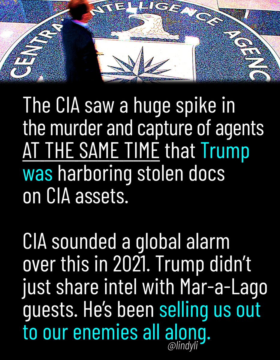 🟥🟥🟥 REMINDER I know a lot is going on, but CIA agents were killed, captured, or compromised because Trump sold their names to our enemies.
— Andrea Junker