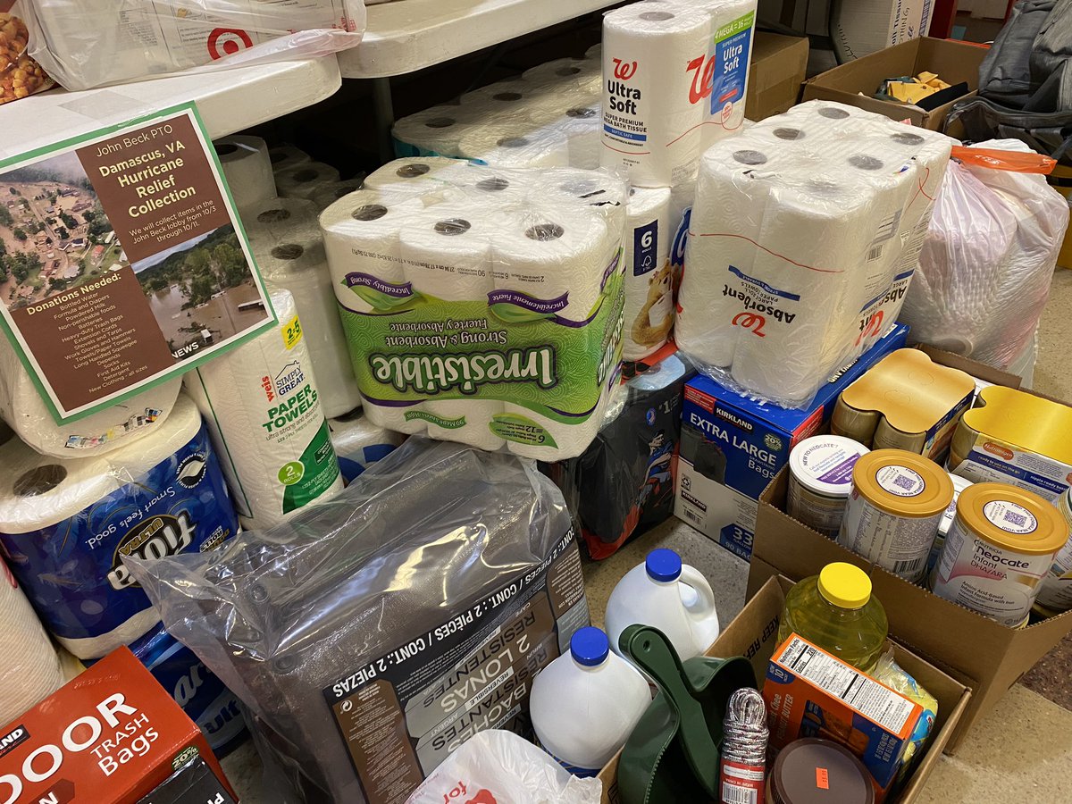 Hurricane Helene has impacted many southeastern states including Florida, Tennessee, Kentucky and some parts of Virginia. 

Demascus, Virginia was one of the areas hit hard and John Beck elementary school is lending a helping hand to victims in need.