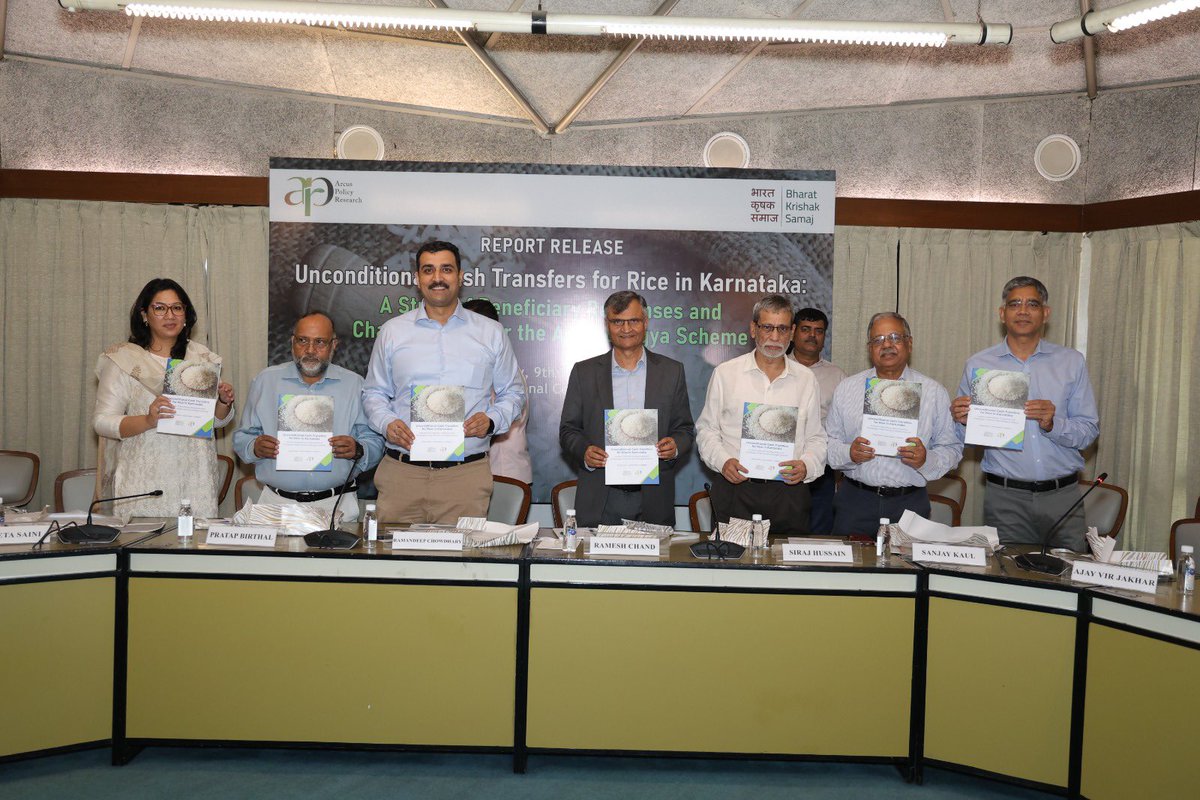 Report Release: Unconditional Cash Transfers for Rice in Karnataka

Link to the report: arcusresearch.in/discussion-pap…

The report studies beneficiary responses on experience and preferences around Direct Benefit Transfers received through the Anna Bhagya Scheme