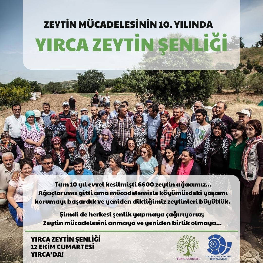 SOMA YIRCA'YA DESTEĞE GİDİYORUZ!!!
11 Ekim Cuma 23.00 Avcılar Kalkış
12 Ekim Cumartesi 23.00 Soma Dönüş 
Ücretsiz araç
'DOĞA İÇİN SANAT DERNEĞİ'
Gelmek isteyenler lütfen acil isim yazdirsinlar
İrtibat:
Goksen: 0543 269919
Behlül:   0537 3740808