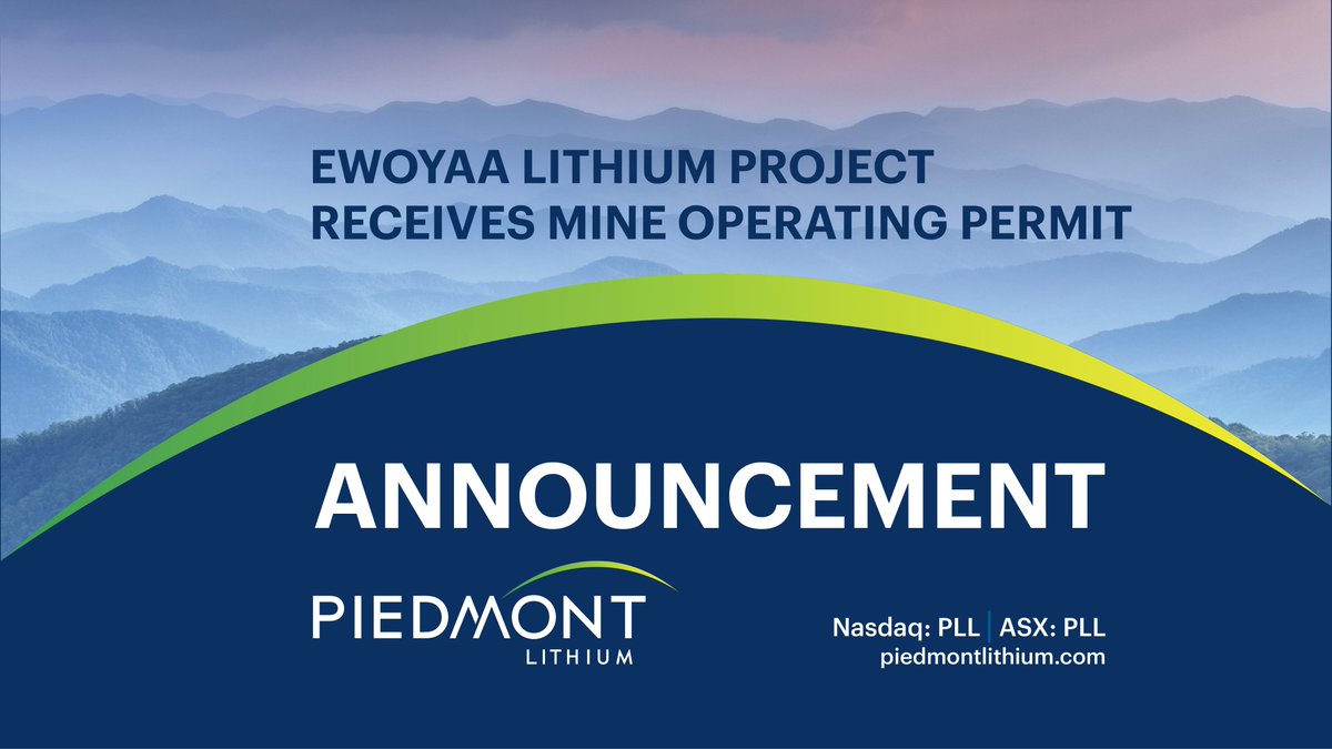 With the recent receipt of the Environmental Permit &amp; now the Mine Operating Permit, we look forward to the ratification of the mining lease &amp; the future development of the Ewoyaa Lithium Project in due course. $PLL #Lithium bit.ly/4eAMVaD