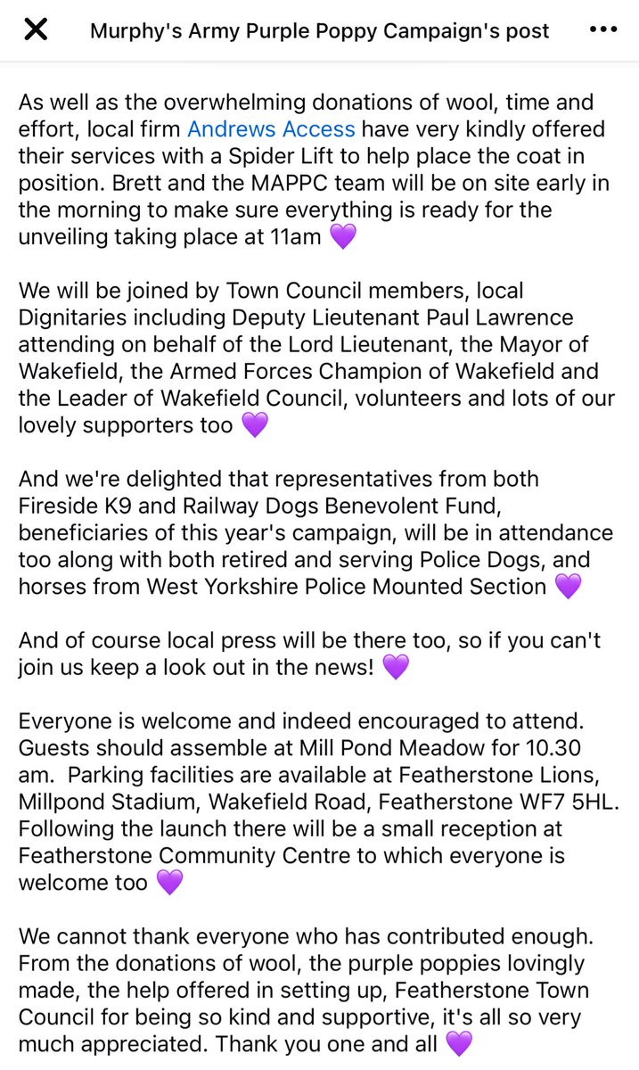 Murphy's Army Purple Poppy Campaign tweet media