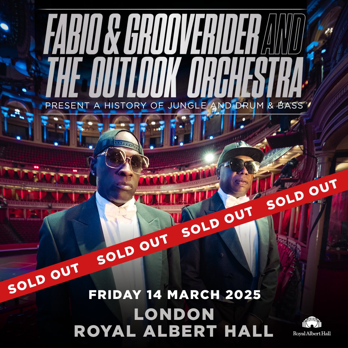 Fabio & Grooverider (@fabioandgroove) on Twitter photo We are excited to say that our show alongside The Outlook Orchestra <a href="/RoyalAlbertHall/">Royal Albert Hall</a> has SOLD OUT in just 4 days !!! Thankyou to our incredible supporters we are blown away!! It’s going to be an amazing show get ready see you in March !! F&G 👊🏿👊🏾 We are excited to say that our show alongside The Outlook Orchestra <a href="/RoyalAlbertHall/">Royal Albert Hall</a> has SOLD OUT in just 4 days !!! Thankyou to our incredible supporters we are blown away!! It’s going to be an amazing show get ready see you in March !! F&G 👊🏿👊🏾