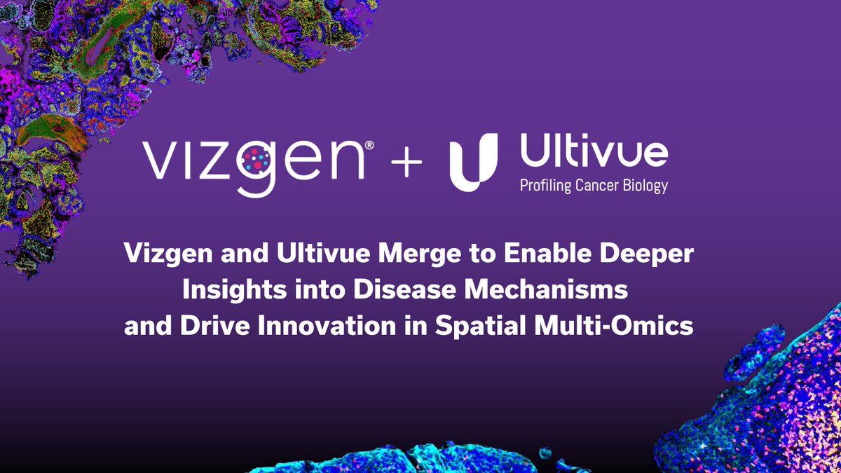 Today’s an exciting day for Vizgen as we announce our merger with Ultivue. 

By combining  <a href="/vizgen_inc/">Vizgen</a>'s deep expertise in single-cell spatial genomics with <a href="/Ultivue/">Ultivue</a>'s market-leading multiplex proteomic biomarker detection and advanced AI-driven spatial tissue profiling (1/3)