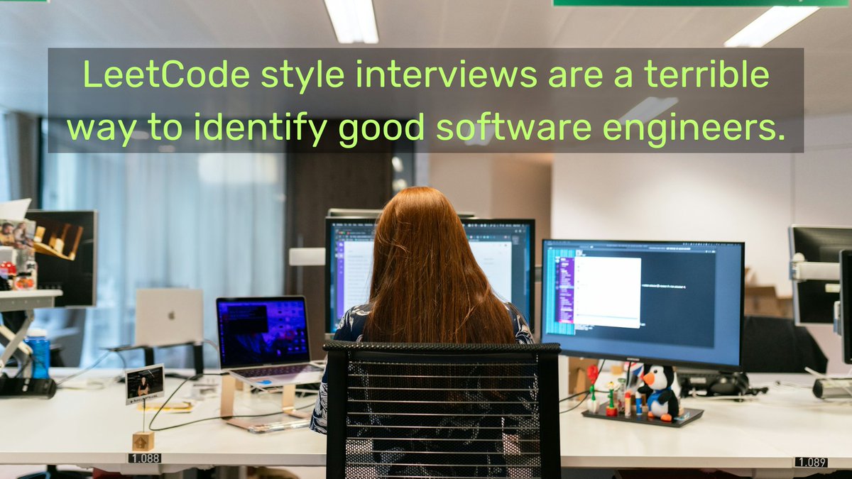johncrickett's tweet image. LeetCode style interviews are a terrible way to identify good software engineers.

They tell you nothing about someone’s ability to build software systems professionally.

Being good at them doesn’t make you a software engineer. Just like being good at crosswords doesn’t make you…