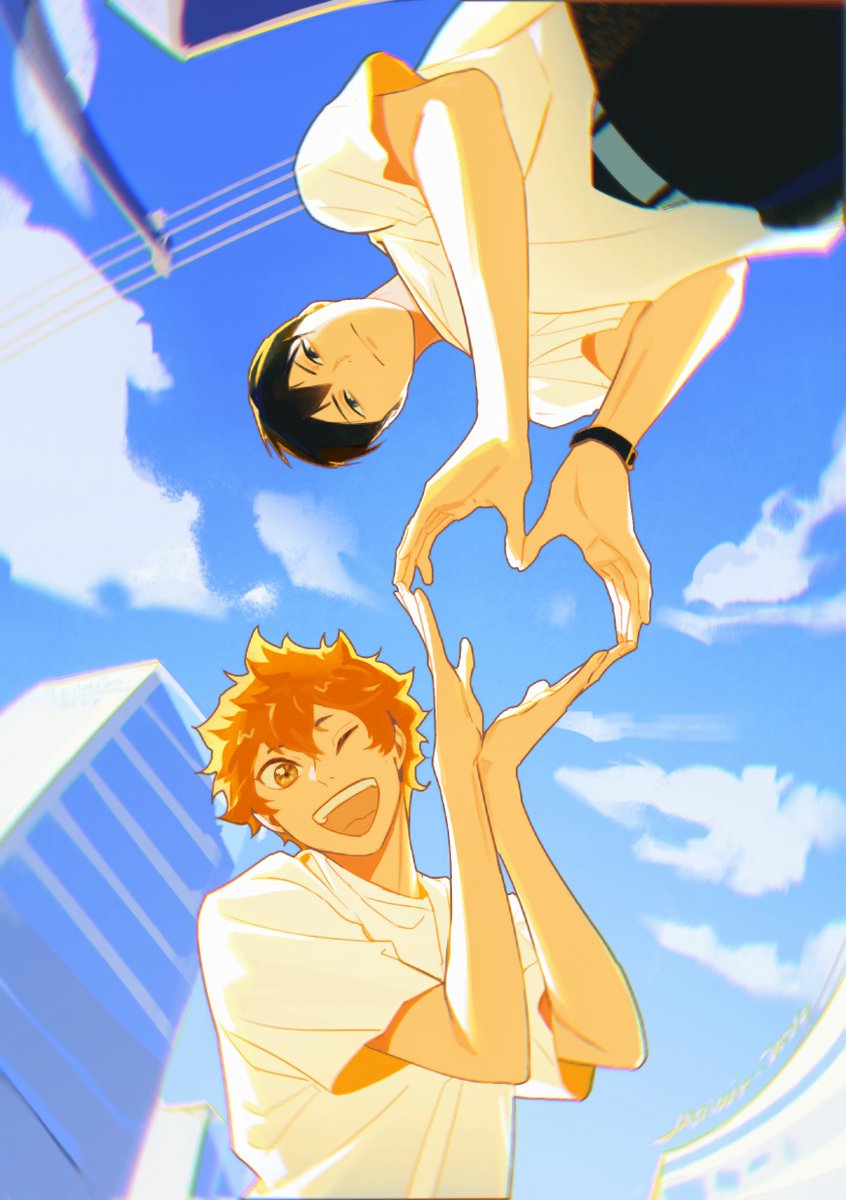 #kagehina 给大家比个心！❤️💙🧡