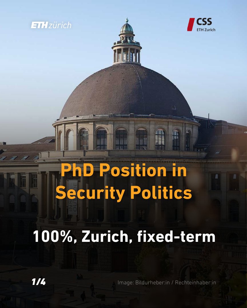 🔔 We have an opening for a fully-funded PhD position in Security Politics!

🔊 Please share this information with anyone in our network who may be interested.

💡 For more information and to apply: jobs.ethz.ch/job/view/JOPG_…