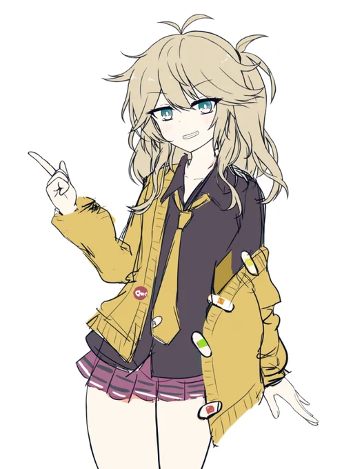 今回の紬ちゃん立ち絵素材の髪は一部パージできる(パーツ分けの副産物) 