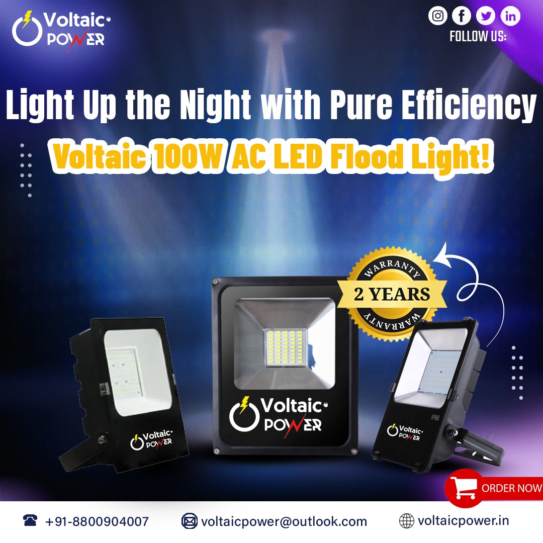 voltaicpower's tweet image. 🌟Upgrade your outdoor lighting with Voltaic 100W AC LED Floodlight!🌟

Our floodlight offers bright, energy-efficient illumination with a 2-year warranty.

🔌Brand: Voltaic Power
💧IP66
📷Frequency: 50 Hz

📞 :8800904007
🌐 voltaicpower.in

#VoltaicPower #LEDFloodlight