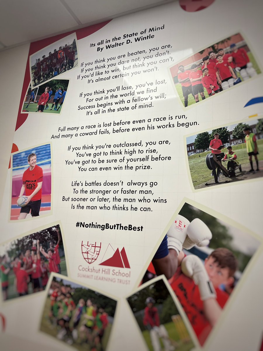 Using poetry as a way of building Resilience and a Growth Mindset in our learners. This poem by Walter D Wintle sits loud and proud in the boys PE changing rooms. <a href="/CockshutHillSch/">Cockshut Hill School</a> <a href="/Summit_LT/">Summit Learning Trust</a> 🏃‍♂️⚽️🏉💪🏼#WhyPE