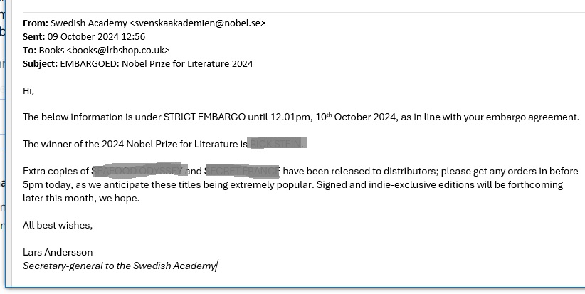embargo email just dropped! being in the know one day early's one of the real highlights of being a bookseller