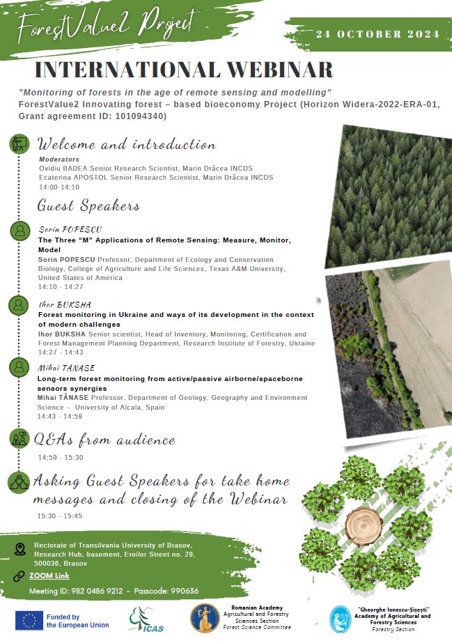 Join Us for an International Webinar on Forest Monitoring! Read more: Monitoring of forests in the age of remote sensing and modelling » ForestValue2