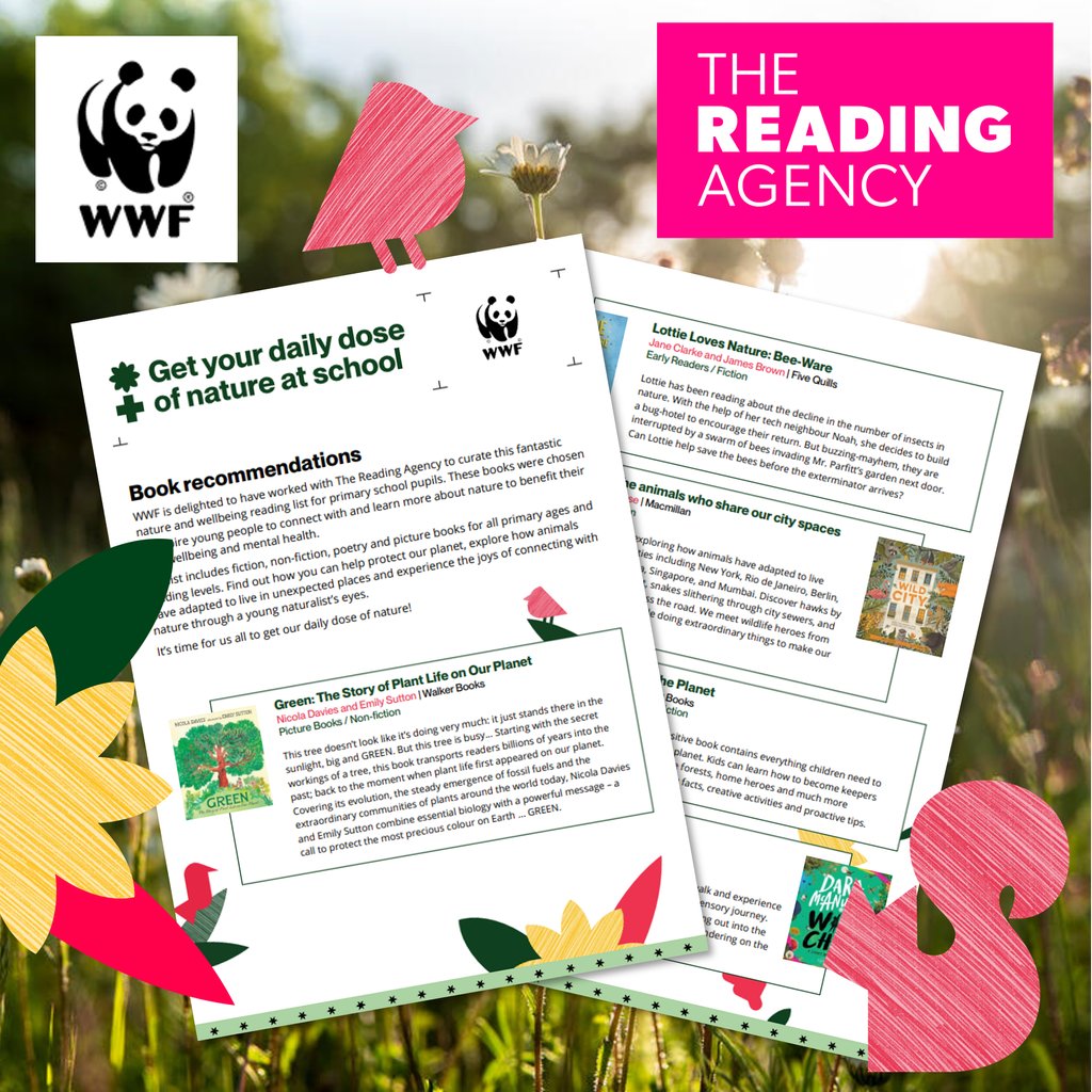 readingagency's tweet image. If you&apos;re looking for some books to stay on theme with #GreenLibrariesWeek, get your #DailyDoseOfNature in the classroom through WWF and The Reading Agency’s nature and wellbeing reading list for primary schools 📚🍂

👉 wwf.org.uk/prescription-f…

@WWFUK_Education @wwf_uk