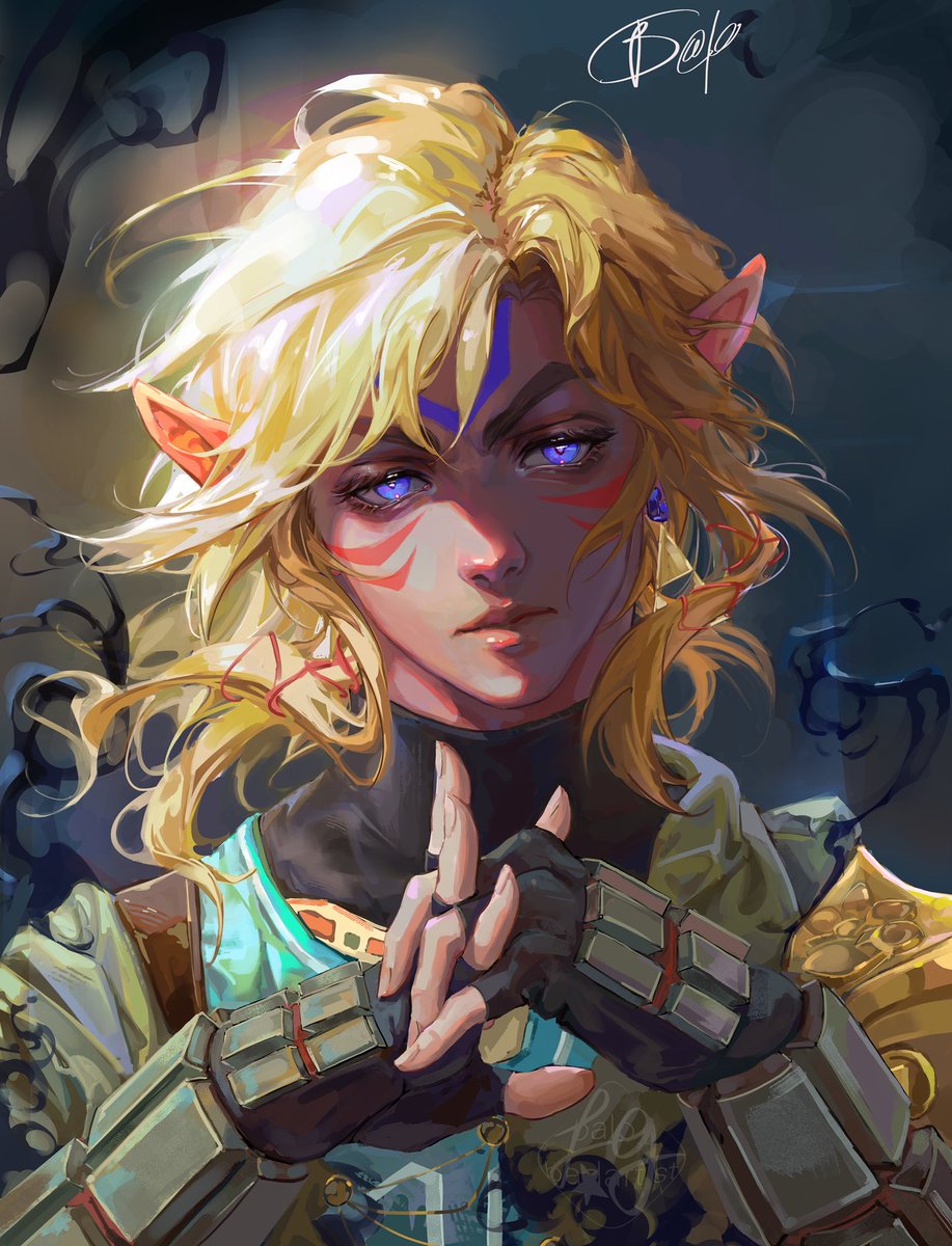 Fanart of a fanfiction where botw link awakens as the Fierce Deity #LegendOfZelda #lozfanart