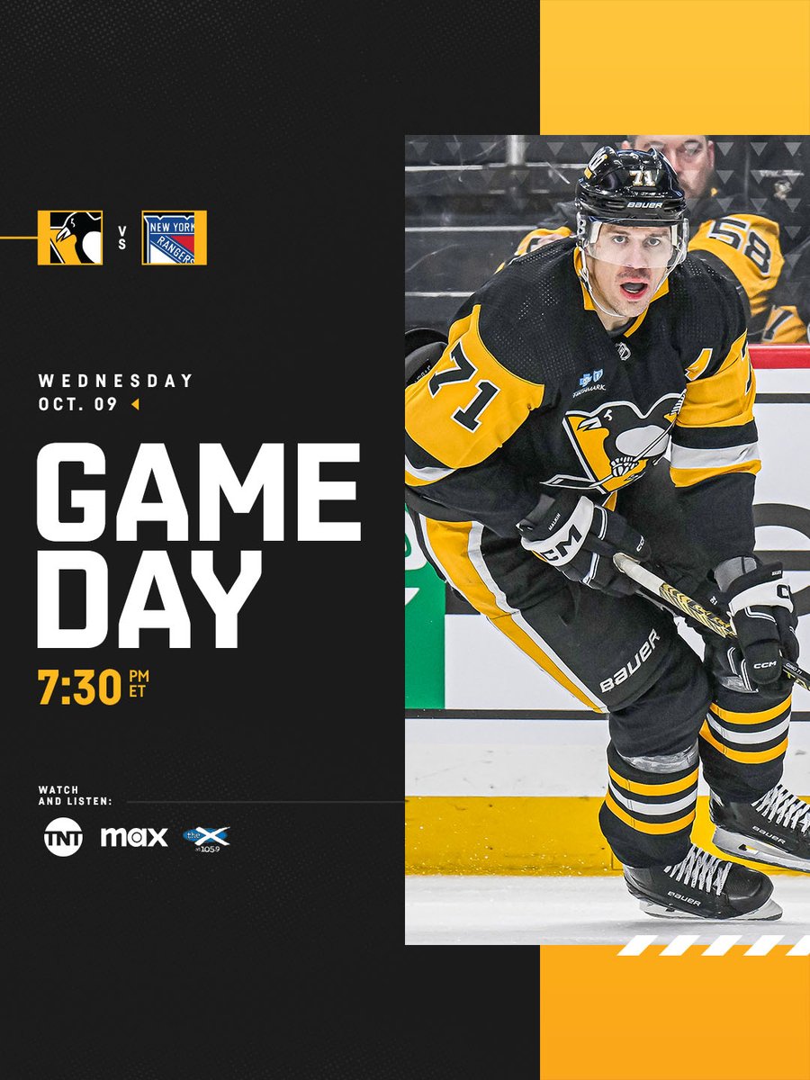 penguins's tweet photo. THE HOME OPENER IS HERE! 🏒

Game preview for Penguins vs. Rangers: https://t.co/bzu8uSKzNa https://t.co/lAvfHpAp4K