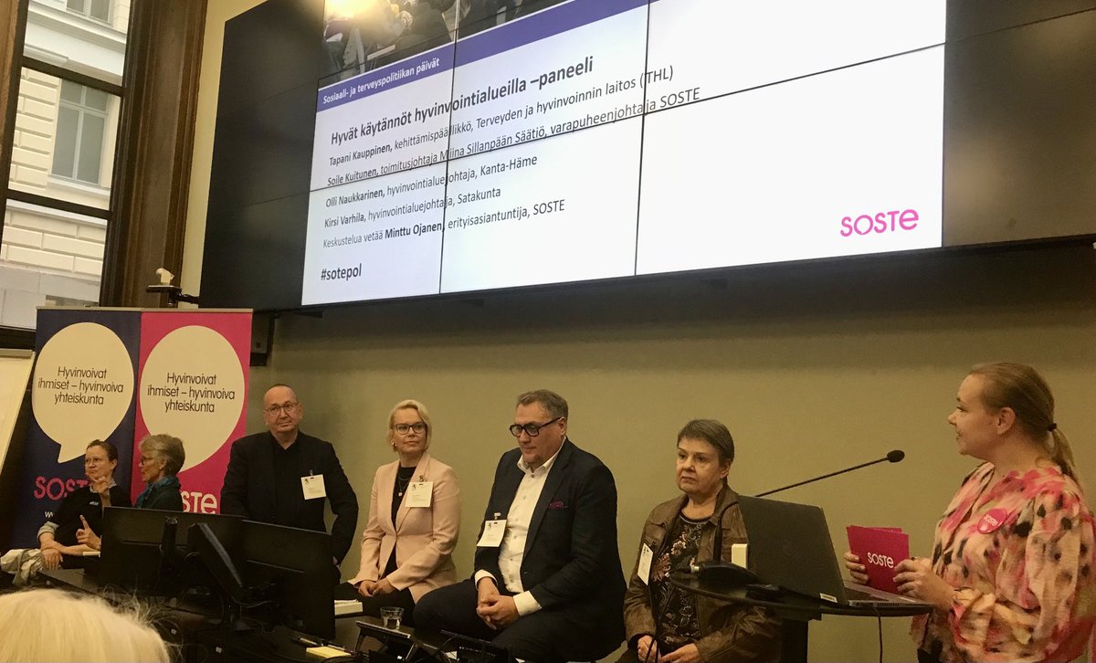 KTamminiemi's tweet photo. Hyvät käytännöt hyvinvointialueella -#sotepol paneelissa nostettiin hyvinä käytänteinä mm. Tulppa kuntoutus, järjestöyhteistyö, digitaaliset palvelutarjottimet.
#hyte #HVA https://t.co/cqSmgGMdB6