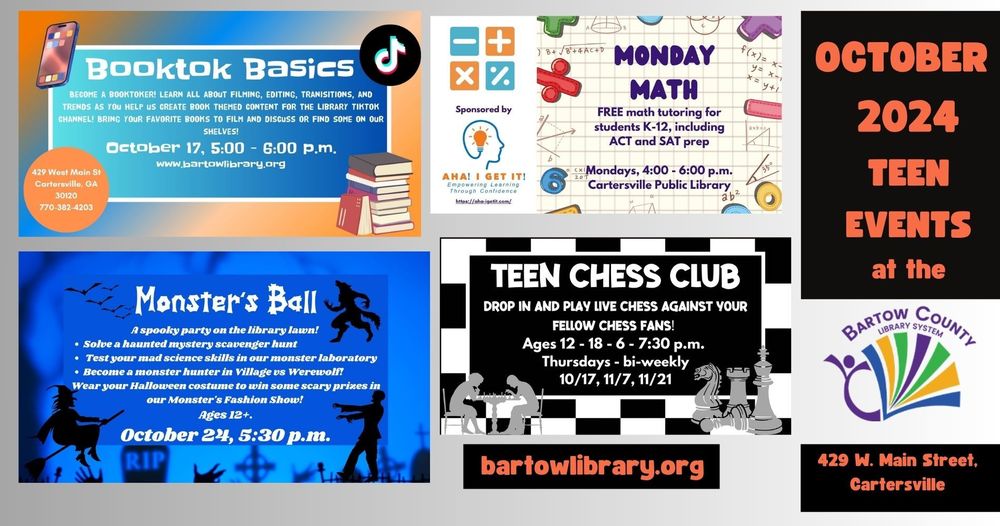 Bartow County Library Teen Events for October 2024 bartow.k12.ga.us/o/woodland-hig…