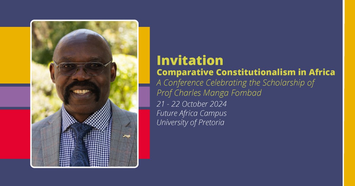 CentreForHumanRights (@chr_humanrights) on Twitter photo <a href="/CHR_HumanRights/">CentreForHumanRights</a> is excited to bring together experts, scholars, advocates, and practitioners to reflect on Comparative Constitutionalism in Africa a celebration of Prof. Charles Fomb scholarship.
🔗 Register for the conference chr.up.ac.za/latest-news/38… <a href="/CHR_HumanRights/">CentreForHumanRights</a> is excited to bring together experts, scholars, advocates, and practitioners to reflect on Comparative Constitutionalism in Africa a celebration of Prof. Charles Fomb scholarship.
🔗 Register for the conference chr.up.ac.za/latest-news/38…