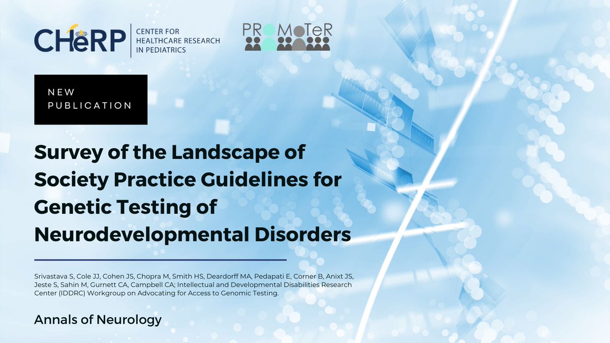 CHeRP (@cherp_dpm) on Twitter photo New Article! Faculty <a href="/hadleyssmith/">Hadley Stevens Smith</a> and teams' article Survey of the Landscape of Society Practice #Guidelines for #Genetic #Testing of #Neurodevelopmental #Disorders is featured in Ann Neurol!
Read More Here: buff.ly/3Ndf7UJ New Article! Faculty <a href="/hadleyssmith/">Hadley Stevens Smith</a> and teams' article Survey of the Landscape of Society Practice #Guidelines for #Genetic #Testing of #Neurodevelopmental #Disorders is featured in Ann Neurol!
Read More Here: buff.ly/3Ndf7UJ