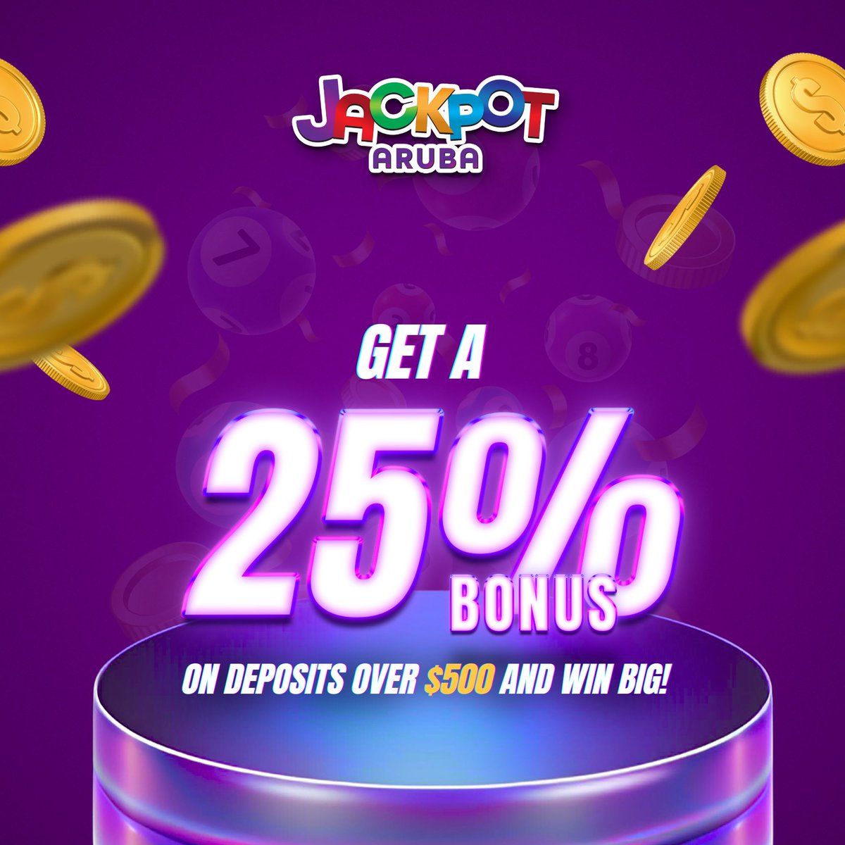 jackpotaruba's tweet image. Big moves deserve big rewards! 🚀  

When you deposit over $500, we’re giving you a 25% bonus to fuel your gameplay. Ready to take your game to the next level?💸  

#Jackpotbonus #playsmartwinbig #jackpot #bonus #winmoney #playtowin #gobigorgohome #JackpotRewards