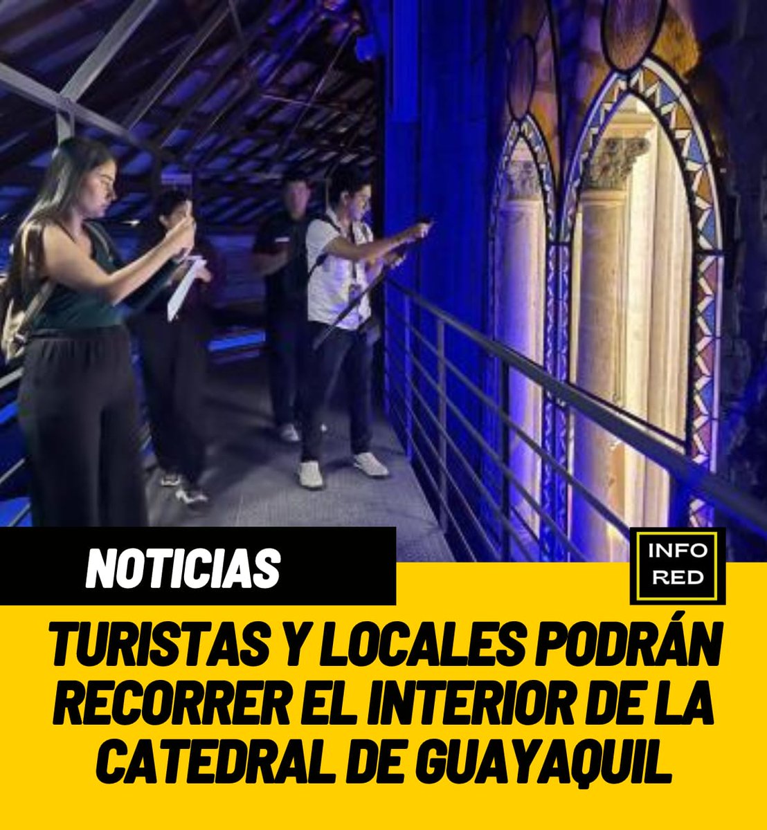 inforedec's tweet photo. Desde este miércoles 9 de octubre, la icónica Catedral de Guayaquil abre sus puertas a los turistas y ciudadanos como parte del innovador proyecto turístico ‘Destino de Luz’. 

#catedral #guayaquil
Más Detalles ⤵️ 
https://t.co/cfy6fhXr9B https://t.co/Vo90c5sBfr