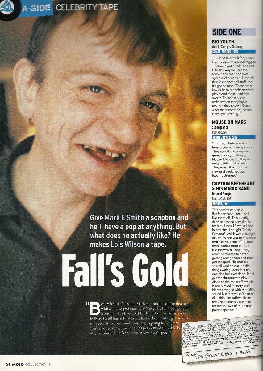 TWO_Librans's tweet photo. Mark E Smith mixtape, it's a while since I've read this, very entertaining as usual https://t.co/Ec43TFnrOs