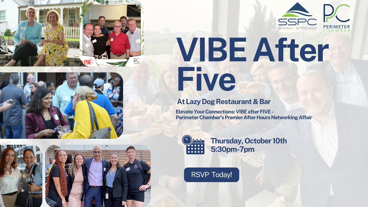 PerimeterBiz's tweet image. ⏰ Last call to RSVP! Don’t miss out on our VIBE After FIVE event TOMORROW at 5:30 PM at Lazy Dog Restaurant &amp;amp; Bar! 

RSVP Here: buff.ly/4dF0ILS 

#VIBEAfterFIVE #NetworkingFun #LastChance