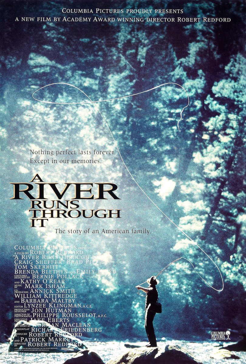 FilmNewsNos's tweet photo. 🎬MOVIE HISTORY: 32 years ago today, October 9, 1992, the movie ‘A River Runs Through It’ opened in theaters!

#CraigSheffer #BradPitt #TomSkerritt #BrendaBlethyn #EmilyLloyd #JosephGordonLevitt #StephenShellen @EdieMcClurg #NicoleBurdette #SusanTraylor #RobertRedford https://t.co/i5RAo8q3ej