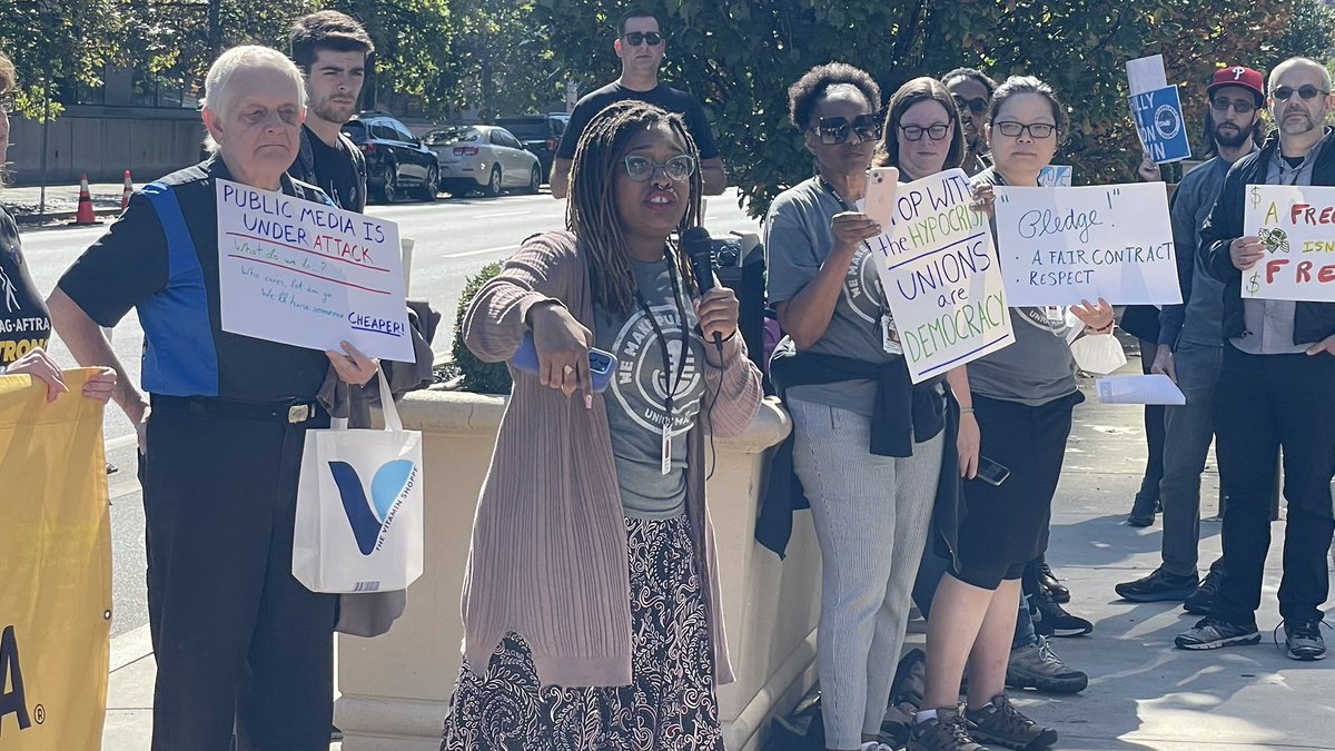 I’m proud to stand with my <a href="/WHYYunion/">WHYY Union</a>  brothers and sisters today to call for a fair and equitable contract.