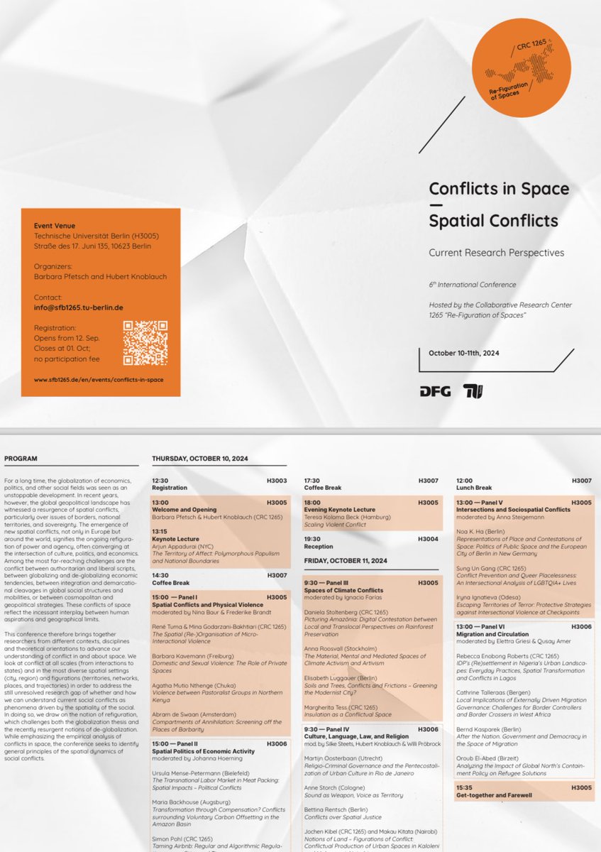 Looking forward to two days full of interdisciplinary perspectives on spatial conflicts hosted by @CRC1265 at ⁦<a href="/TUBerlin/">TU Berlin</a>⁩ - and hoping for inspiration for my current research on Conflicts Justice in times of war! 🤞(🥸)