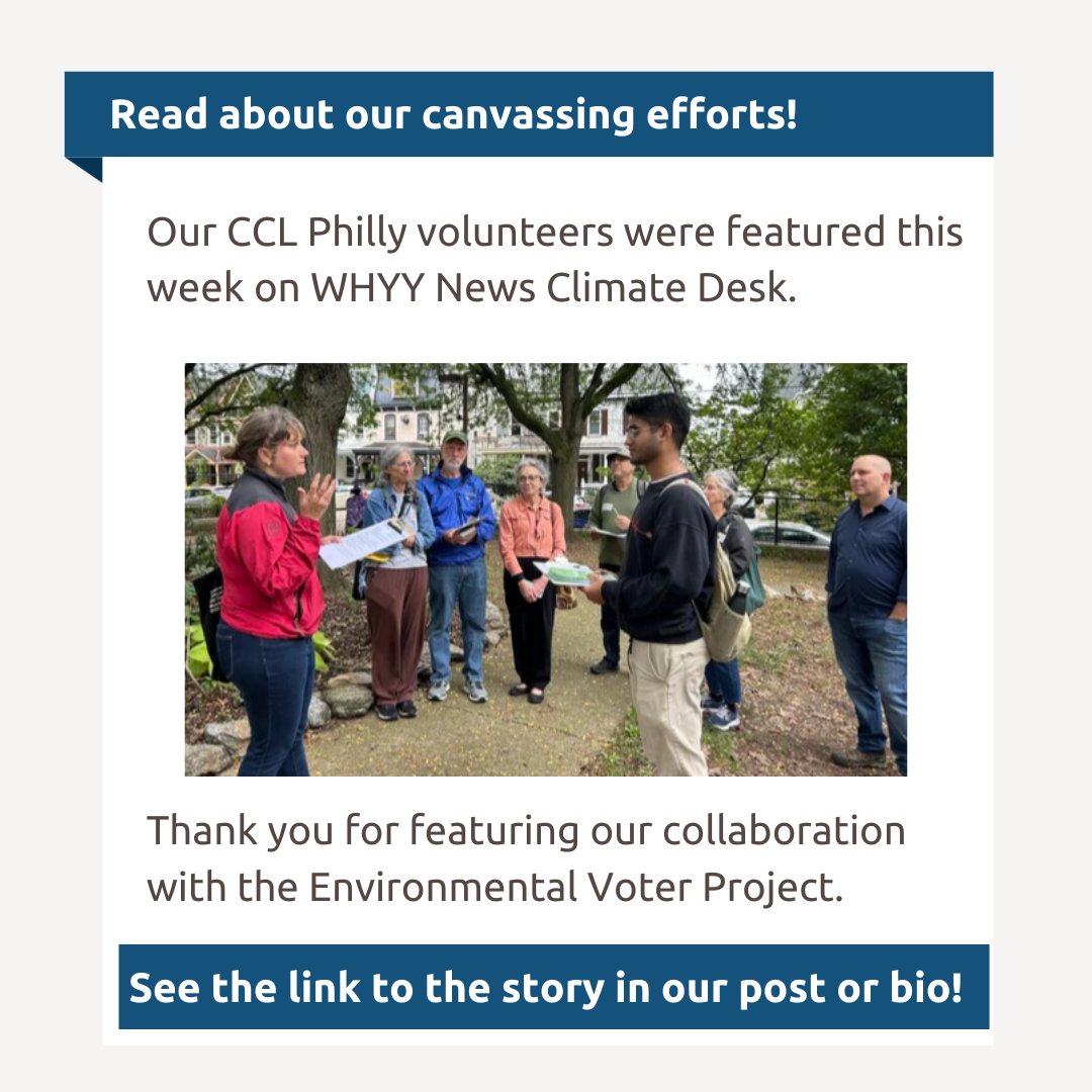 CclPhilly's tweet photo. Our volunteers are grateful to have been featured this week in @WHYYNews's Climate desk for our collaboration with @Enviro_Voter!

Read or listen to the story at https://t.co/YZKzoGzqAM

#Pennsylvania #ClimateVoter #EnvironmentalVoter #ClimateAction #Environment #Voting #Philly https://t.co/E0A4fhEZwn