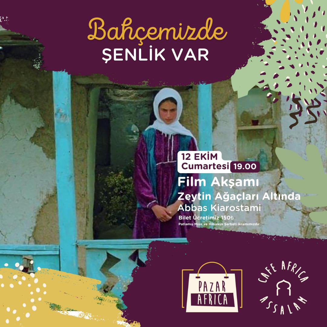 Alselamdernegi's tweet photo. Pazar Afrika'ya herkesi bekliyoruz🍁✨🫧

#pazarafrika #vassalam #zanzibar #afrika #gönüllütopluluğu #etkinlik #filmakşamı #zeytinagaclarialtinda #bilet #biletariyorum #şenlik #şenlikvar #cafeafrica #cafe #kafe #bahçemizdeşenlikvar https://t.co/rDlB38WtwZ