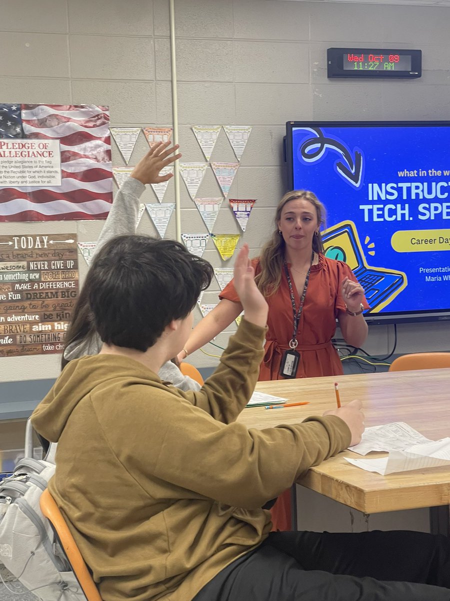 LMS Career Day Presenter, Mrs. Marie Copeland, shares her experiences and answers the question "What is an instructional tech. specialist?" <a href="/LIONSLMS/">Liberty Middle</a> <a href="/madisonschools/">Madison City Schools</a> <a href="/LMSJJones/">Jodi Jones, NBCT</a>