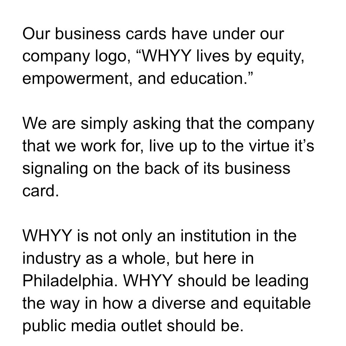 I was also one of the speakers at today’s <a href="/WHYYunion/">WHYY Union</a> rally. Here are my remarks, as prepared.