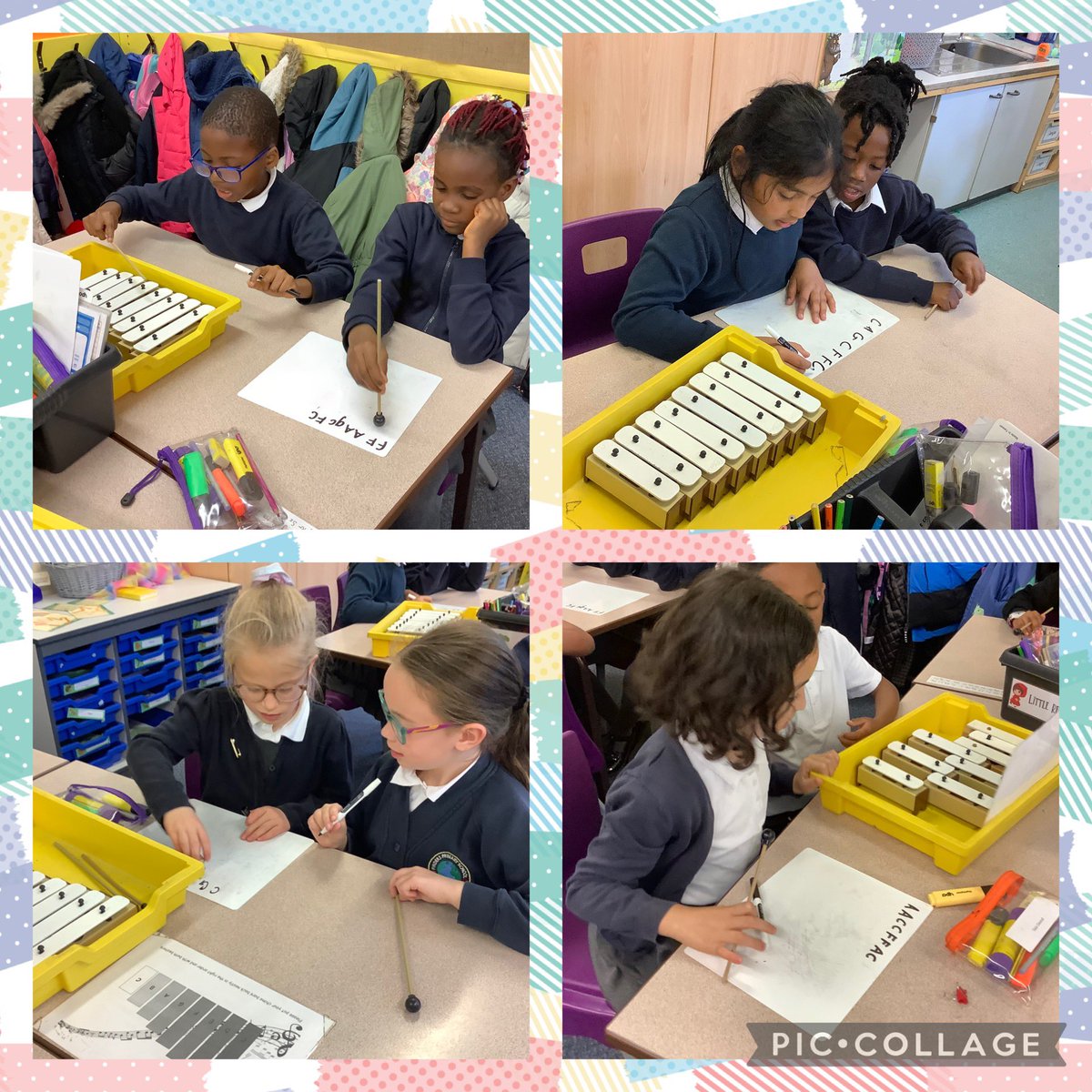 PindersPrimary's tweet photo. Year 2 did a fantastic job of composing their own short piece. They worked in pairs to create their compositions and then practised it on their glockenspiels before performing to the class. #PPYear2 #PPMusic https://t.co/SlxAiQ0fn8