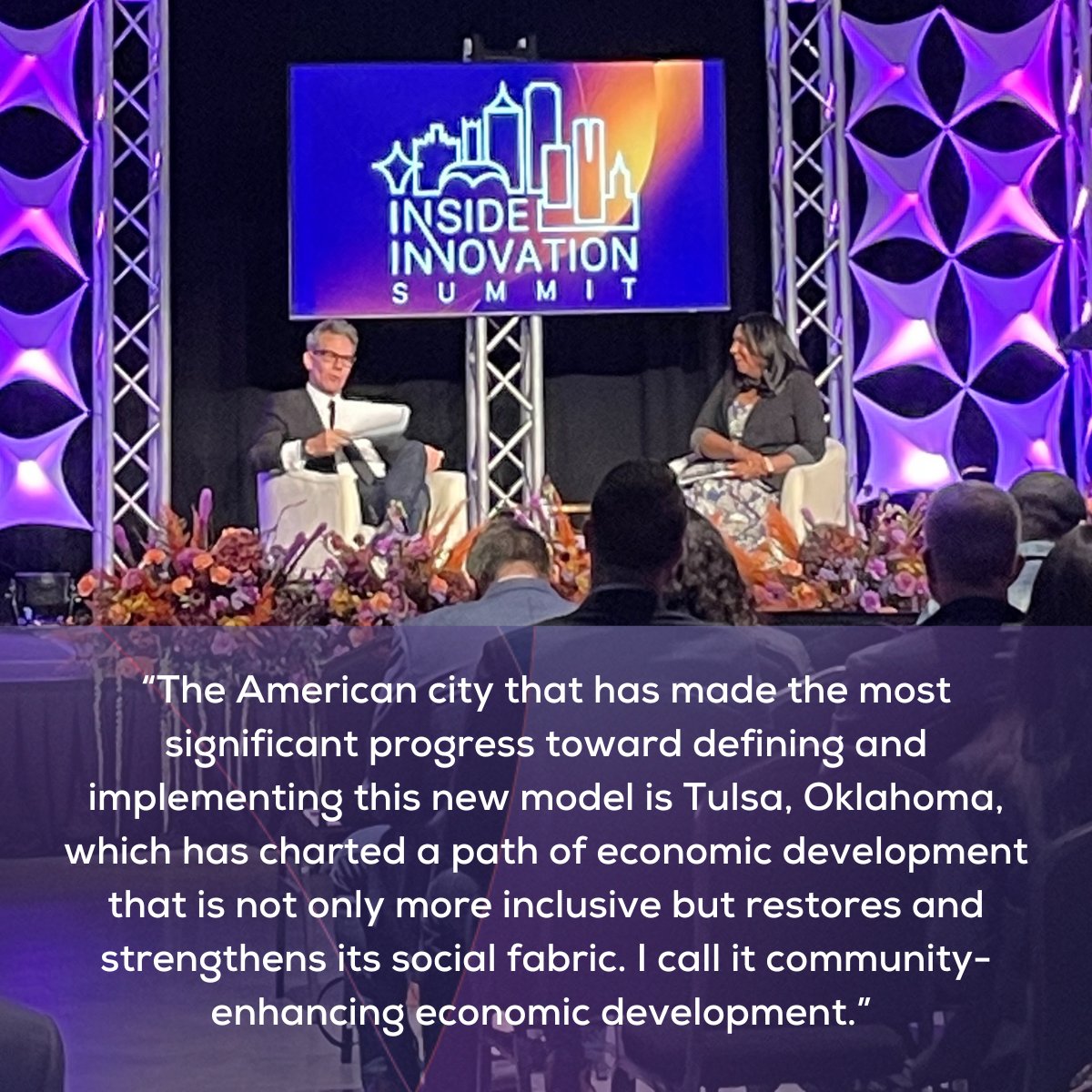 Tulsa is pioneering a model of community-enhancing economic development. Thank you <a href="/Richard_Florida/">Richard Florida</a> for joining #InsideInnovationSummit to speak on our region's emphasis on strengthening our community while creating economic opportunity.

Read the report:  creativeclass.com/reports/Puttin…