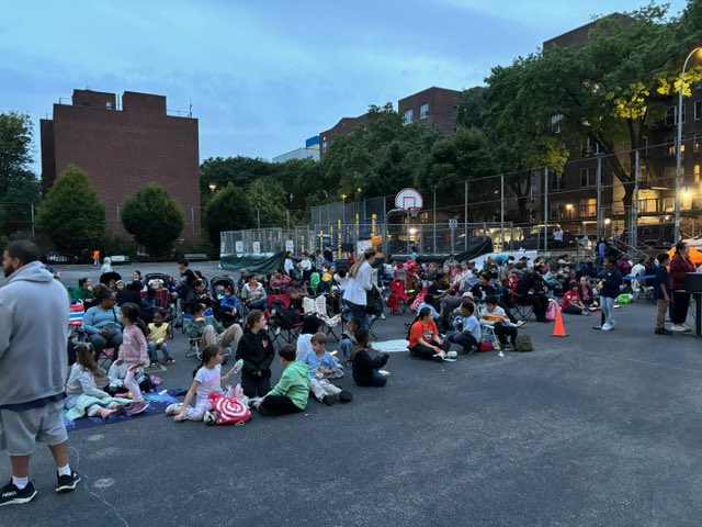 Ps96x's tweet photo. Our PA Team recently hosted their annual movie night!  Nearly 300 families enjoyed snacks and treats while watching the film “Elemental.”  A heartfelt thank you to the organizers and all the wonderful Wolfpack staff who came to show their support! @cristinevaughan @District11BX https://t.co/wSHmcnqgvd