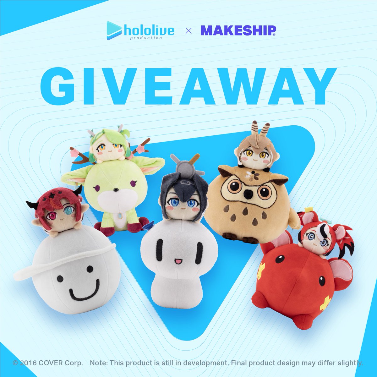 Makeship's tweet image. We launched 5 new @hololive_en Plushies last week and to keep the party going we’re giving 5 lucky fans the chance to win one of the new #hololiveEN Plushies 🎉🎉🎉

Here’s how to enter👇:  

1. Follow @makeship and @hololive_en 

2. Retweet this giveaway  

Giveaway ends October…
