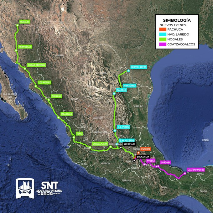 ElBadiablo's tweet photo. Voy a dejar estos dos mapas, el de las nuevas líneas de tren que se planean y el de las rutas de drogas aquí y me voy a ir lentamente a mi pizarrón de corcho con hilos rojos. https://t.co/iD07MhMGdi