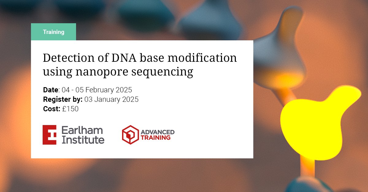 Earlham Institute (@earlhaminst) on Twitter photo 🆕 Registration has just opened for this two-day comprehensive course, learning how to use <a href="/nanopore/">Oxford Nanopore</a> #sequencing to detect DNA base modifications.
🗓️ 04 - 05 February 2025
📍 Online (via Zoom)
➡️ okt.to/OBW2xV 🆕 Registration has just opened for this two-day comprehensive course, learning how to use <a href="/nanopore/">Oxford Nanopore</a> #sequencing to detect DNA base modifications.
🗓️ 04 - 05 February 2025
📍 Online (via Zoom)
➡️ okt.to/OBW2xV