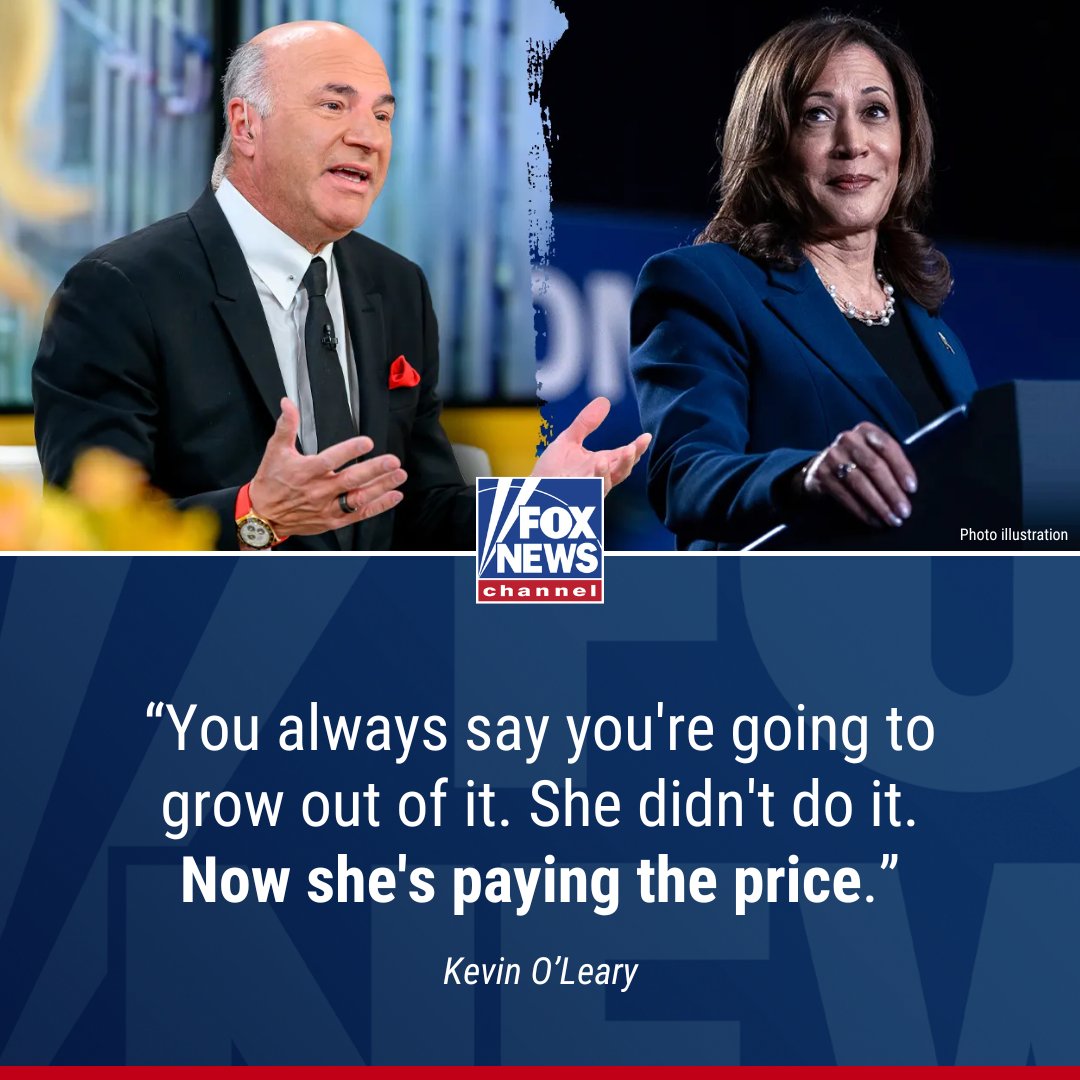 FoxNews's tweet photo. 'PAYING THE PRICE': Kevin O'Leary rips VP Harris' response to questions on economic plan. How the Democratic presidential nominee's interview "mistake" could end up hurting her. https://t.co/hcdzYd8OCM https://t.co/2MWHLtSxM6